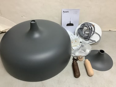 Dokka Northern matte grey light fixture with gloves and manual(brand new)