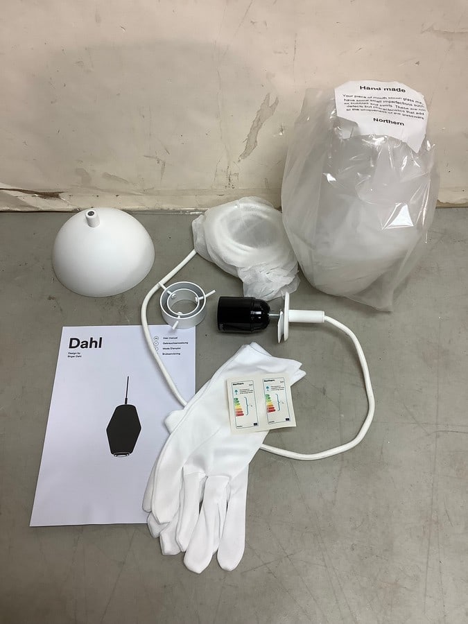 Dahl Northern small white light fixture with gloves and manual(brand new) (1 of 1)