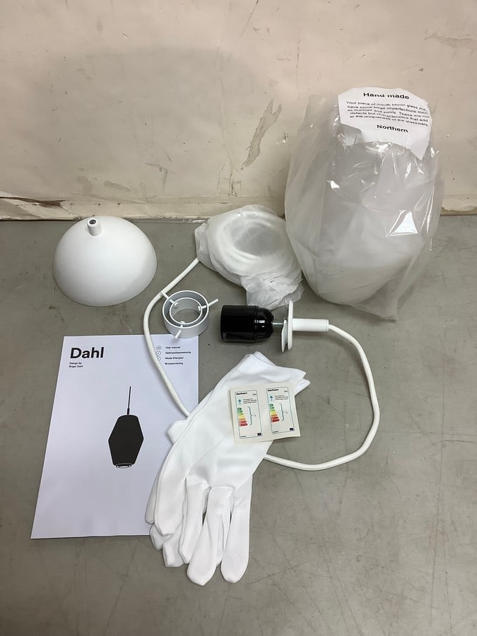 Dahl Northern small white light fixture with gloves and manual(brand new) (1 of 1)