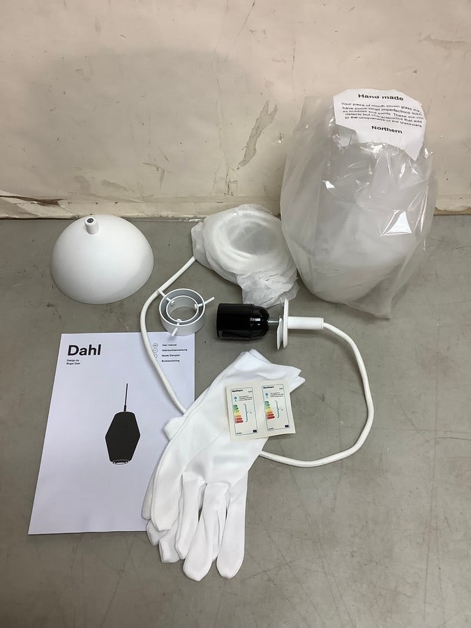Dahl Northern small white light fixture with gloves and manual(brand new) (1 of 1)