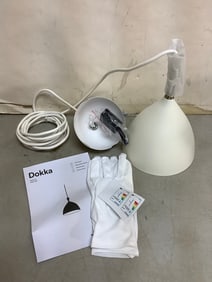 Dokka white matte light fixture with gloves and manual(brand new)