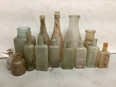 Various Glass Bottles (Tallest - 9.75in)