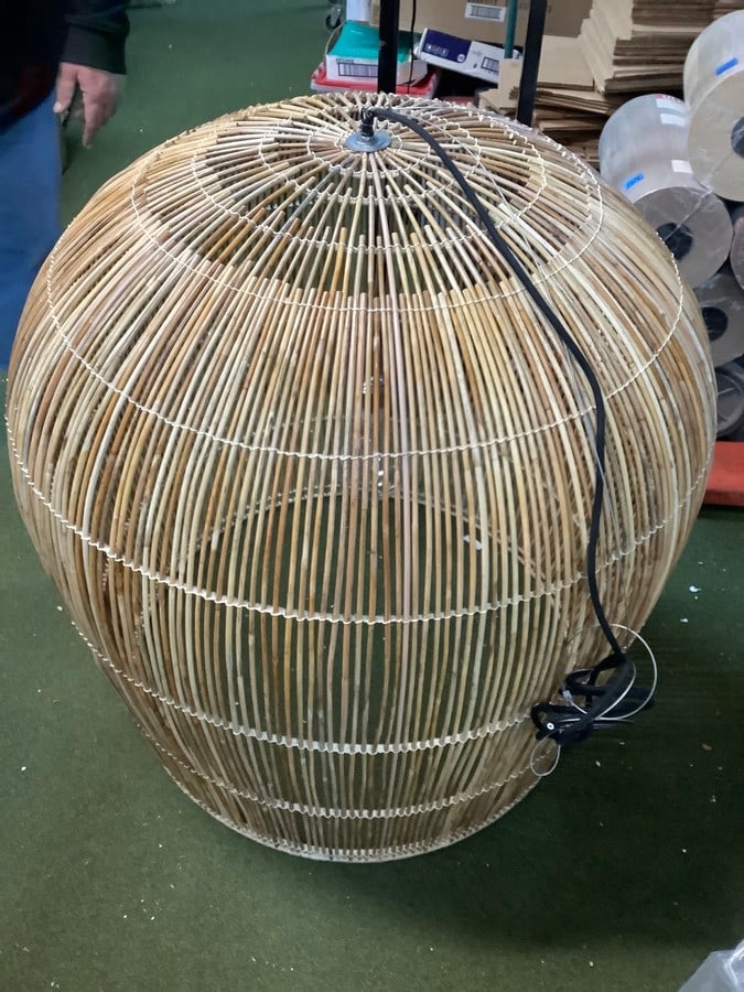 MCM Bamboo Hanging Light Fixture (38.25in Tall) (1 of 1)