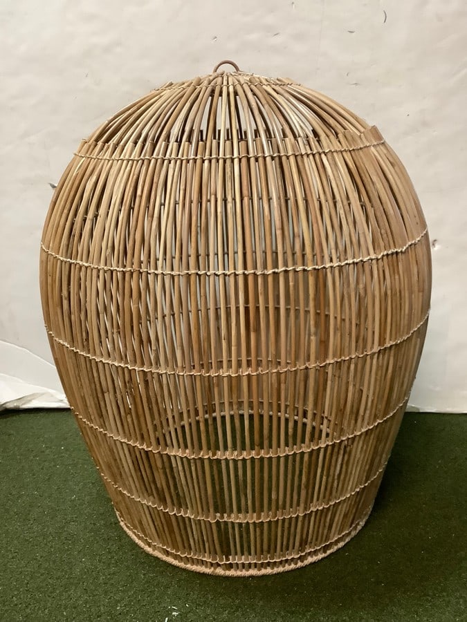 MCM Bamboo Hanging Light Fixture  - SHADE ONLY (24.5in Tall) (1 of 1)