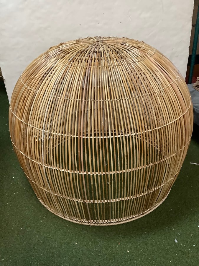 MCM Bamboo Hanging Light Fixture  - SHADE ONLY (26.5in Tall) (1 of 1)