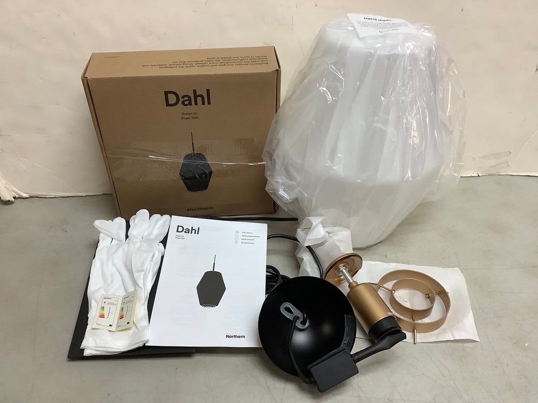 Dahl Pendant Light Fixture with Manual and Gloves - Gold: Dahl Pendant Light Fixture with Manual and Gloves - Gold