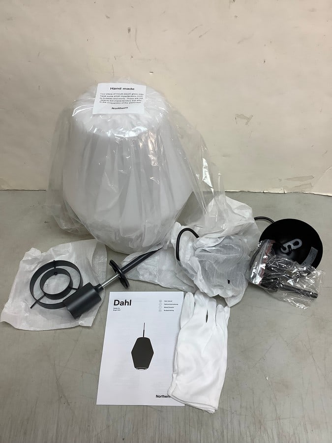 Dahl Pendant Light Fixture with Manual and Gloves - Dark Grey: Dahl Pendant Light Fixture with Manual and Gloves - Dark Grey