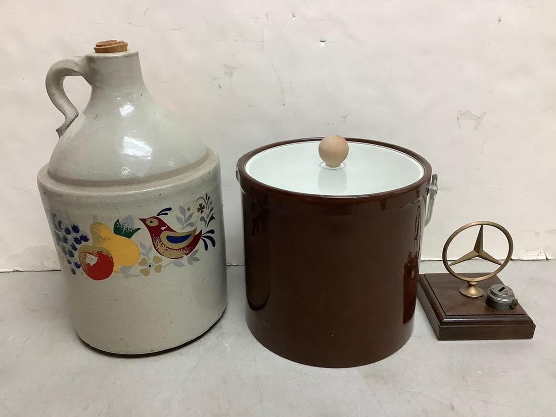 Stoneware Jug (12.25in Tall), Plastic Ice Bucket, and more: Stoneware Jug (12.25in Tall), Plastic Ice Bucket, and more
