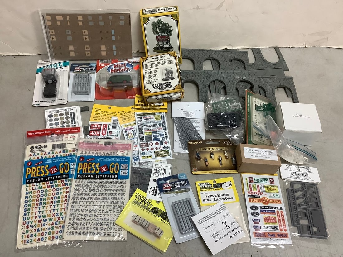 Various HO Scale Parts, Rub on Lettering, Toy Cars and more (1 of 1)