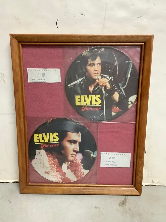 Framed Elvis Presley records(12.25in.x15.25in.) (1 of 1)