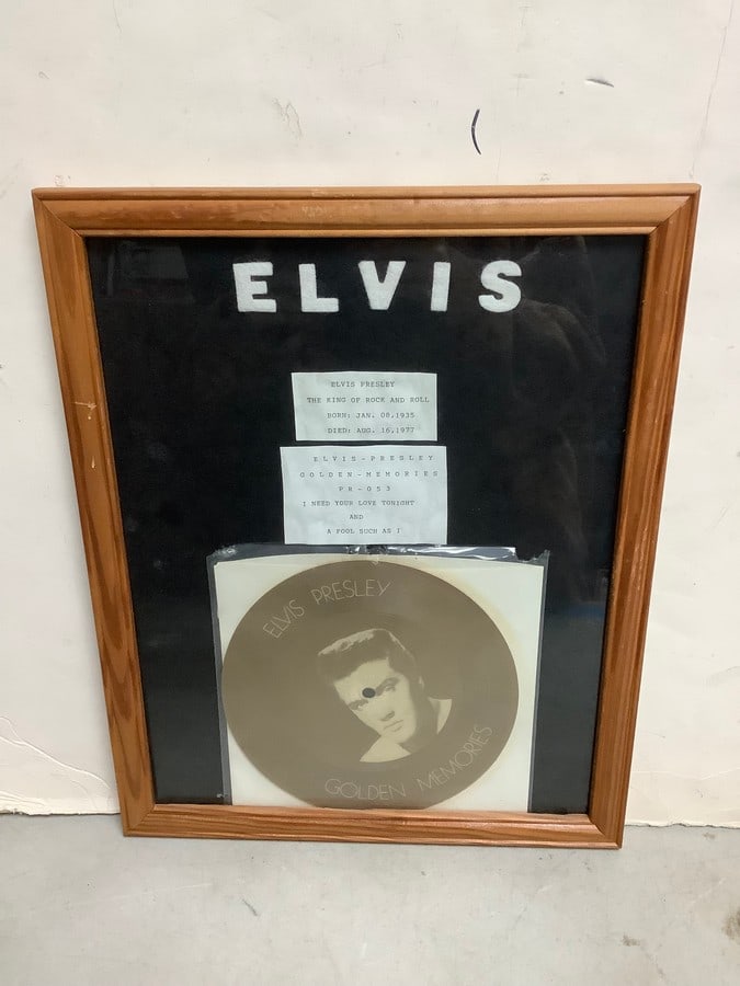 Framed Elvis Presley record(12.25in.x15.25in.) (1 of 1)