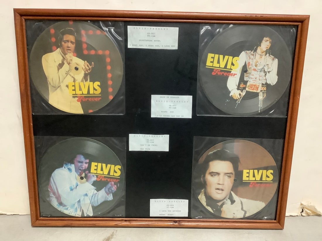 Framed Elvis Presley records(17.25in.x21.25in.) (1 of 1)