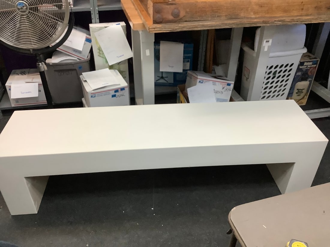 Heller Heavy Duty Plastic Bench - White (6ftx18inx18in) (1 of 1)