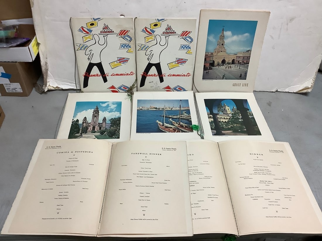 Vintage 1950s Cruise Line Menues - Italia & Grace Line: Vintage 1950s Cruise Line Menues - Italia & Grace Line