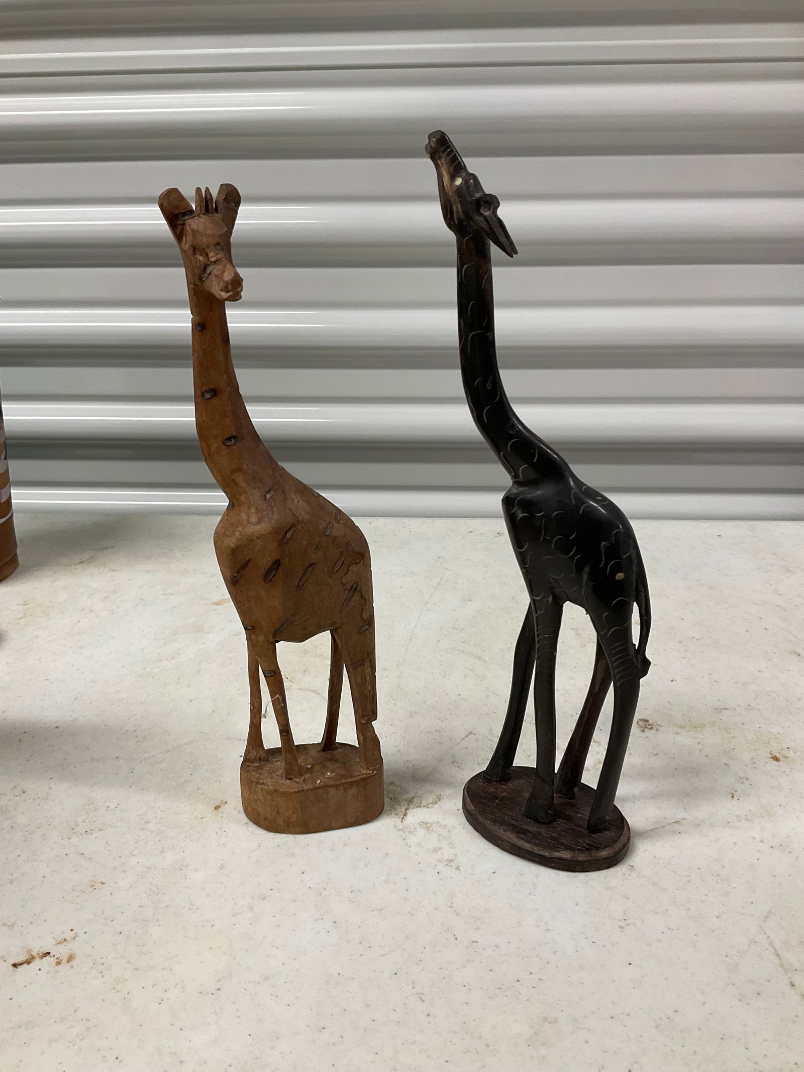 Lot of 2 wooden giraffe statues 11 inches (1 of 1)