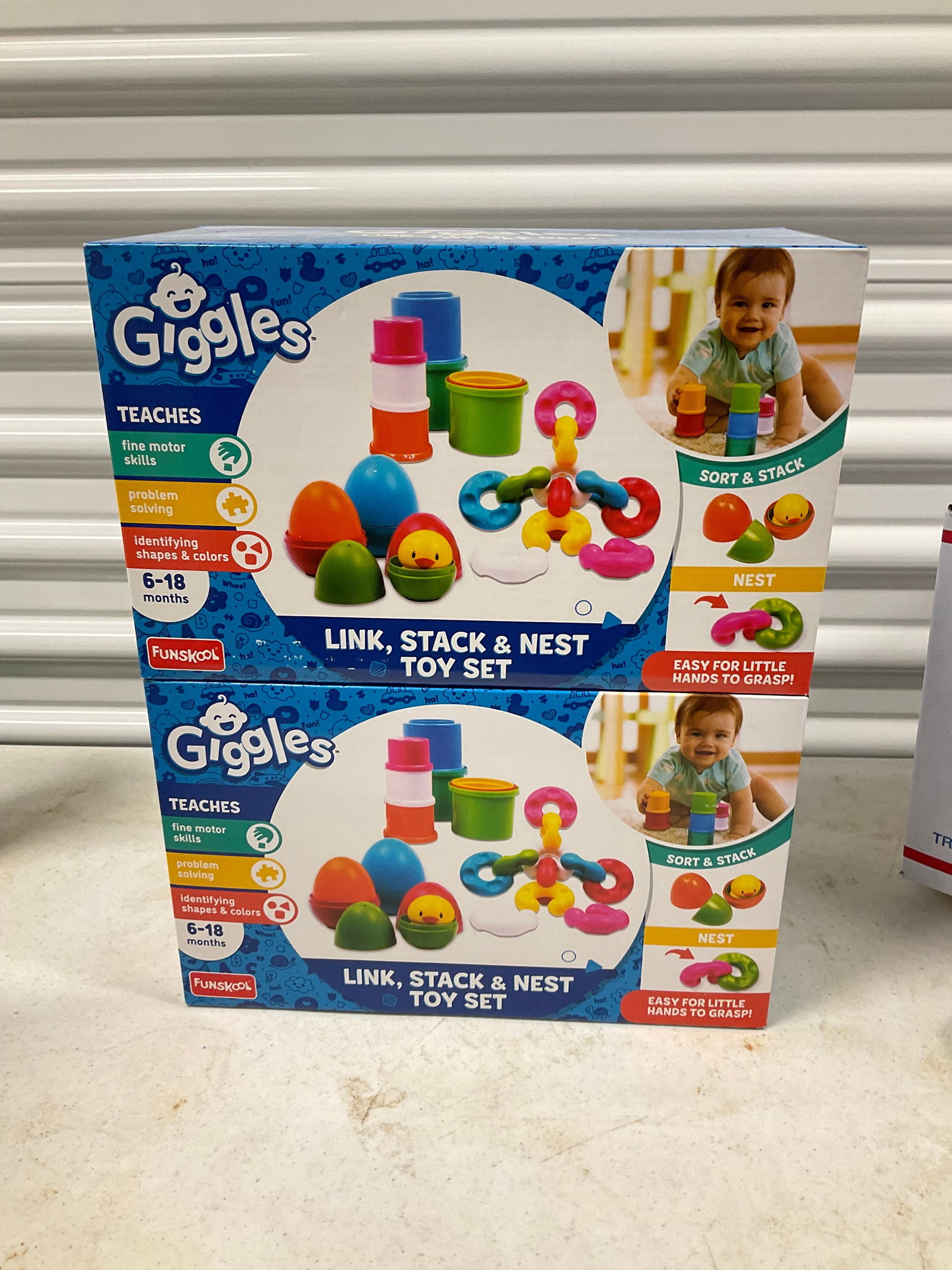 Lot of 2 Giggles Link, Stack & Nest Toy Set: Lot of 2 Giggles Link, Stack & Nest Toy Set