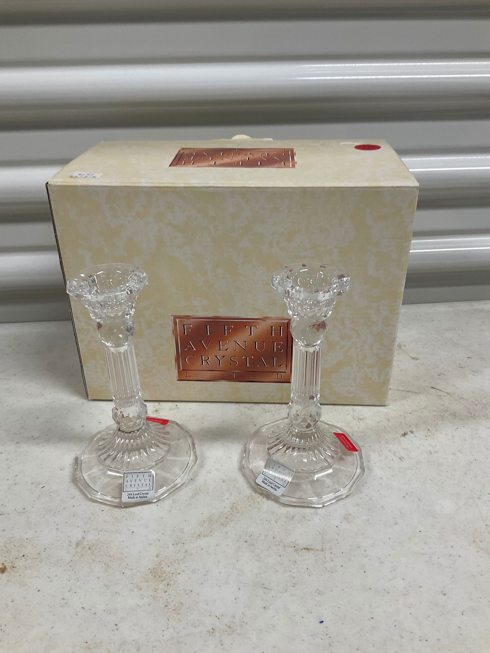 fifth avenue crystal charleston 6" candlestick holders (1 of 1)