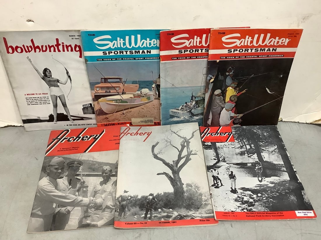 Vintage magazines(Archery, The Saltwater Sportsman, and Bowlhunting): Vintage magazines(Archery, The Saltwater Sportsman, and Bowlhunting)
