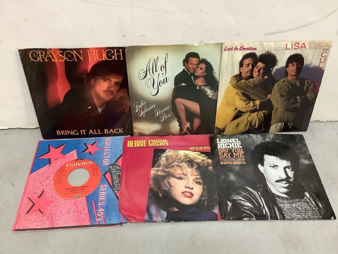 Vintage 45's(Debbie Gibson, Peaches and Herb, Grayson Hugh, Lionel Richie, and more): Vintage 45's(Debbie Gibson, Peaches and Herb, Grayson Hugh, Lionel Richie, and more)