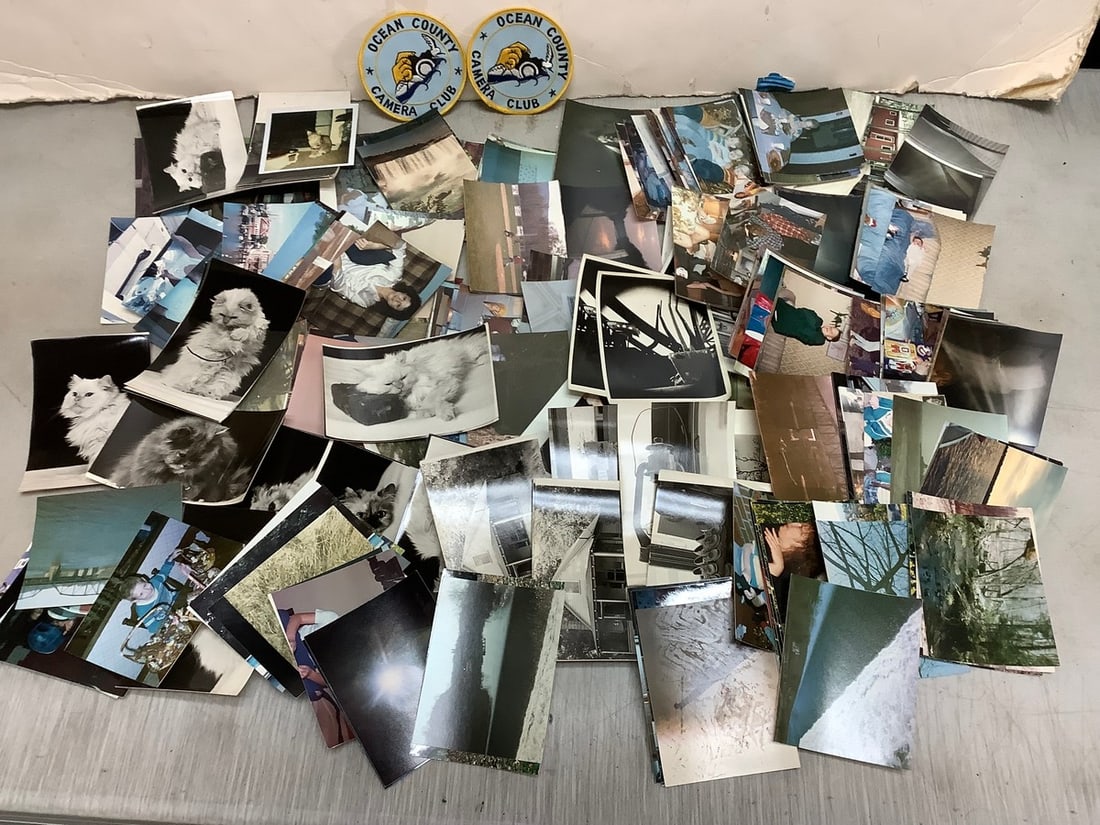 Vintage photographs and Ocean Camera County Club iron on badges (1 of 1)
