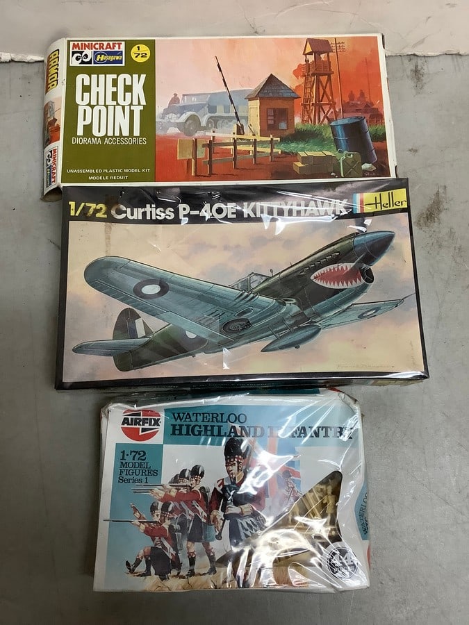 Model Kits and Figures - P-40E Kittyhawk, Highland Infantry and more (1 of 1)
