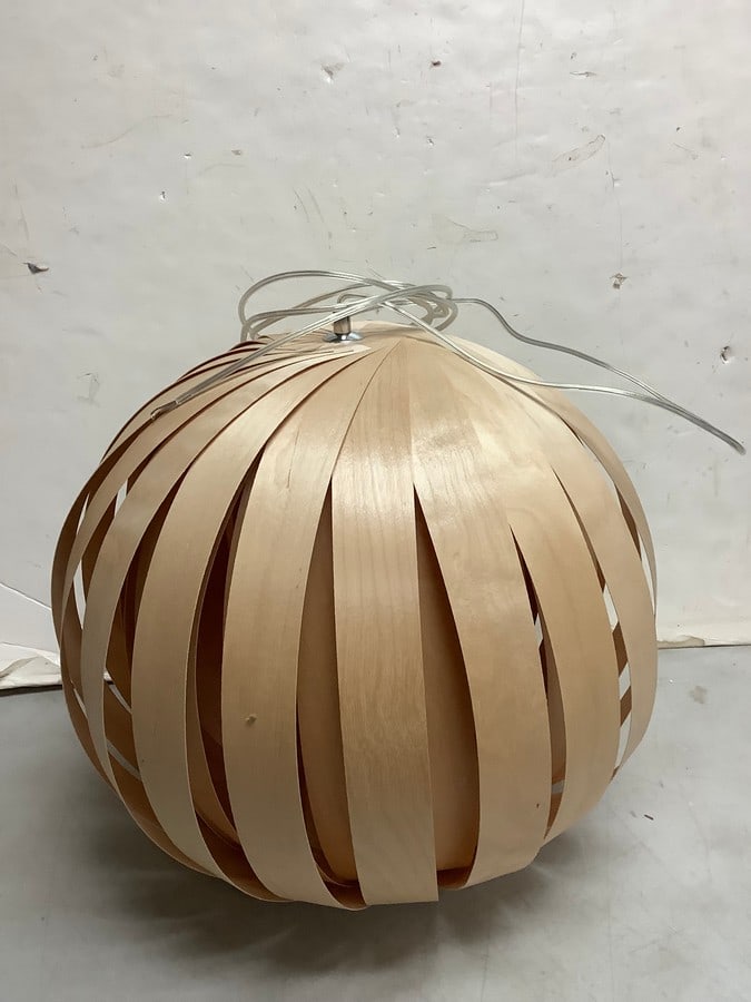 Tom Rossau Pendant Light - Birch Veneer Natural *with wire*: Tom Rossau Pendant Light - Birch Veneer Natural *with wire*