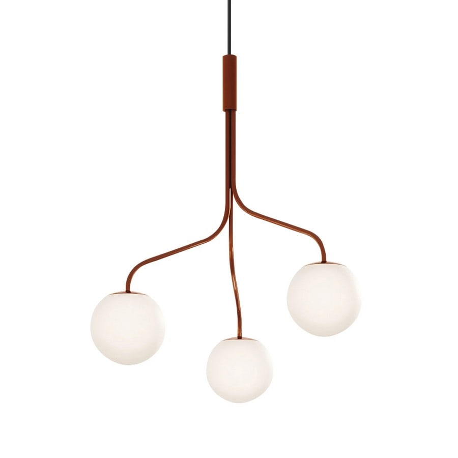 Global Lighting Curve Cluster Pendant Light Fixture - Copper/White (1 of 1)