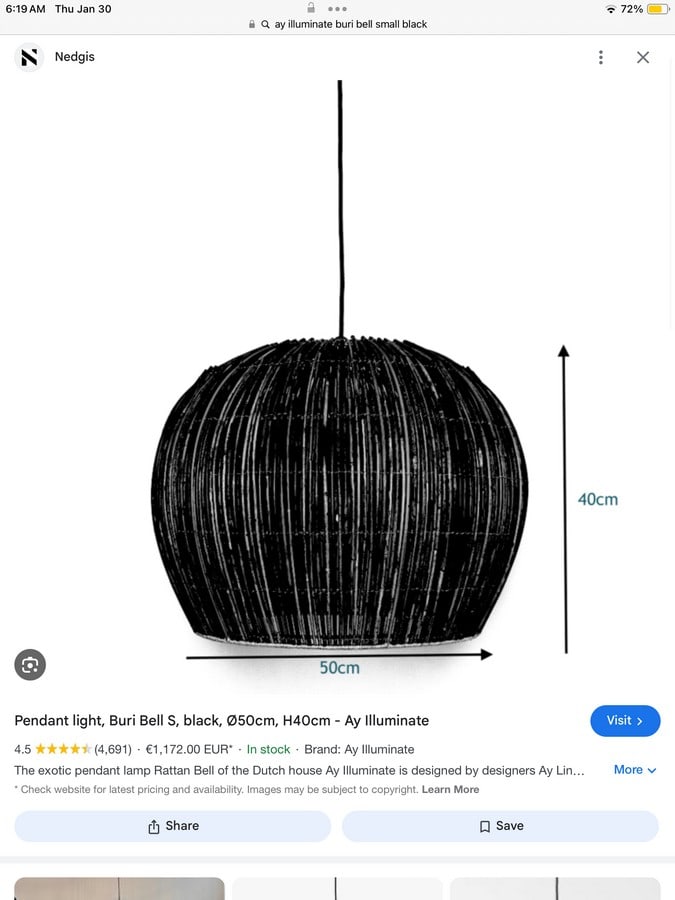 Ay Illuminate lampshade(buri bell small black-brand new): Ay Illuminate lampshade(buri bell small black-brand new)
