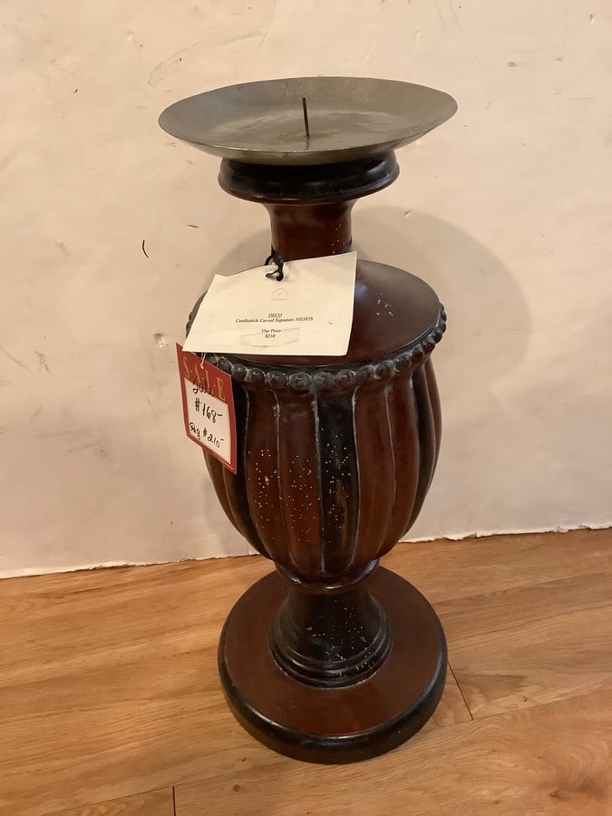 Candlestick carved signature holder(23in.tall): Candlestick carved signature holder(23in.tall)