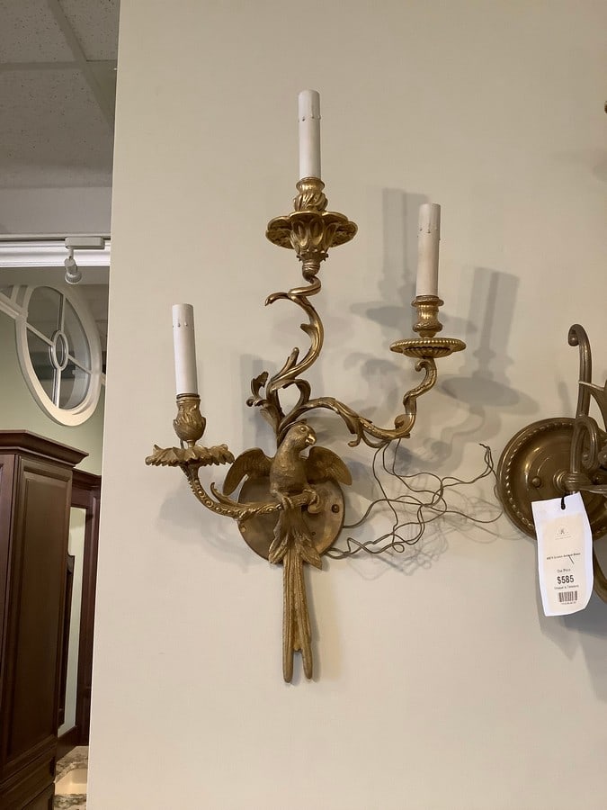 Brass parrot wall sconce(21in.long) (1 of 1)