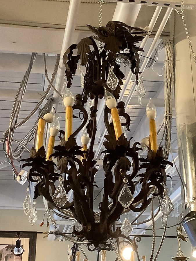 Wrught iron(hanging chandelier gothic style34in.long) (1 of 1)