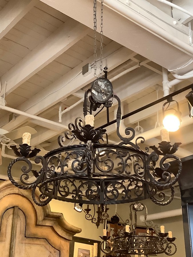 Wrught iron hanging lamp(22in.long) (1 of 1)