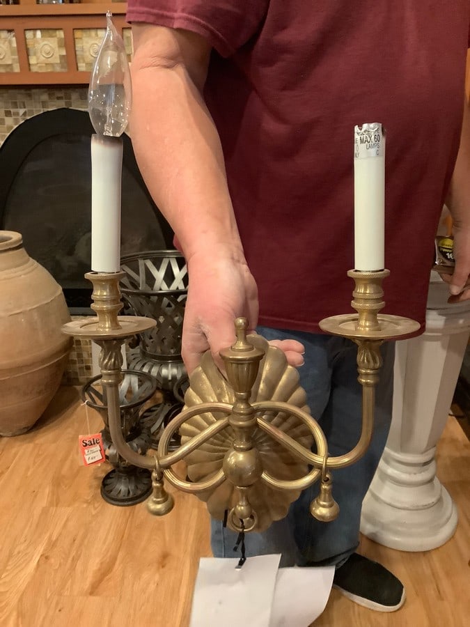 Antique brass sconce(14in.long) (1 of 1)