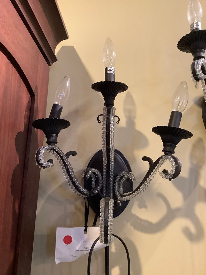 Crystal scone black-3 lights(14in.long): Crystal scone black-3 lights(14in.long)