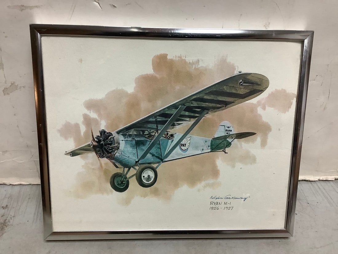 Framed Ryan M-1 1926-1927 signed print(9in.x11in.): Framed Ryan M-1 1926-1927 signed print(9in.x11in.)