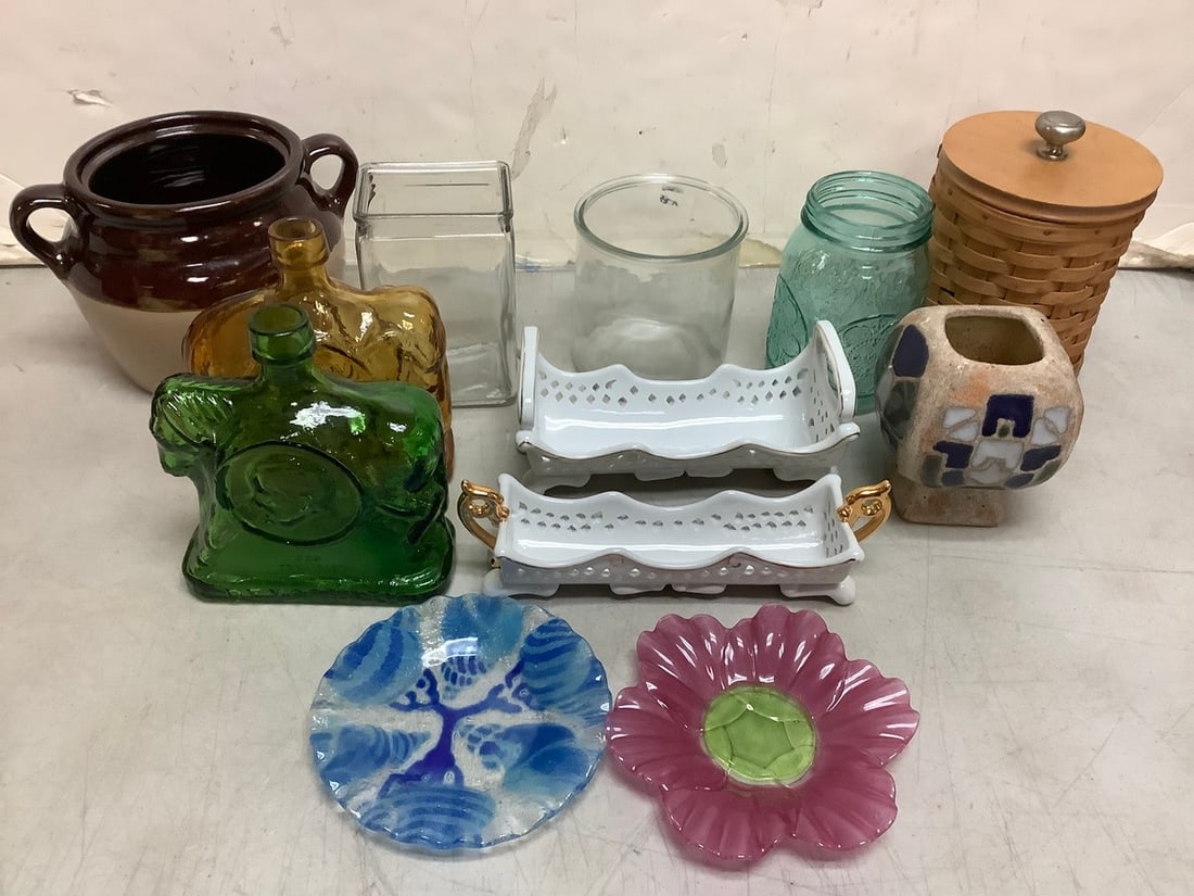 Stoneware Pot, Longaberger Basket, Glass Jars, Presidential Bottles, Ceramic Trays and more (Tallest (1 of 1)