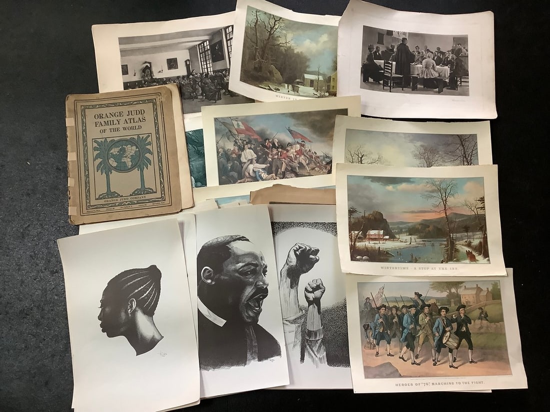 Various Art Prints and Family Atlas of the World: Various Art Prints and Family Atlas of the World