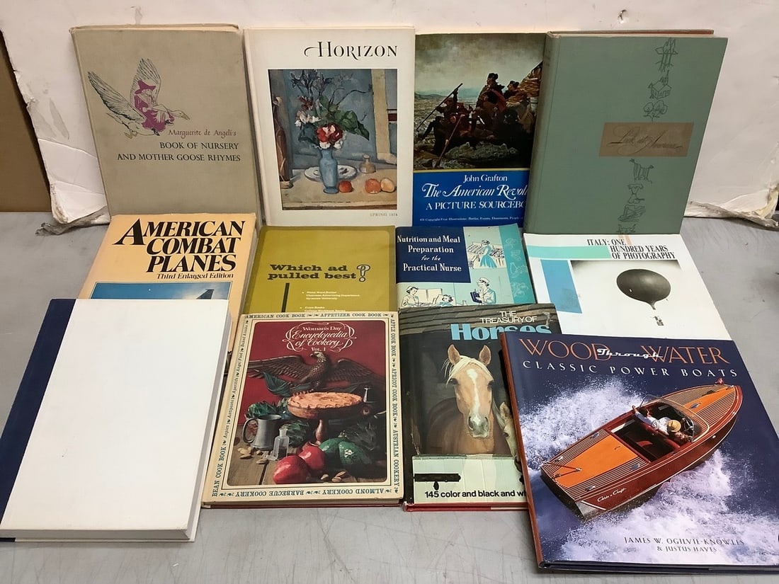 Various books(The Treasury of Horses, American Combat Planes, The American Revolution picture: Various books(The Treasury of Horses, American Combat Planes, The American Revolution picture sourcebook, and more)