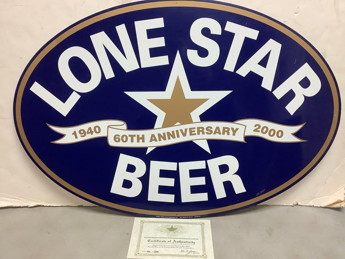 Lone Star Beer 60th anniversary tin wall decor(34.5in.x23.5in.) with COA (1 of 1)