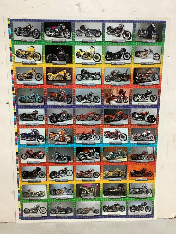 1993 Thunder Productions Uncut Harley Factory Sheet(19in.x26in.): 1993 Thunder Productions Uncut Harley Factory Sheet(19in.x26in.)