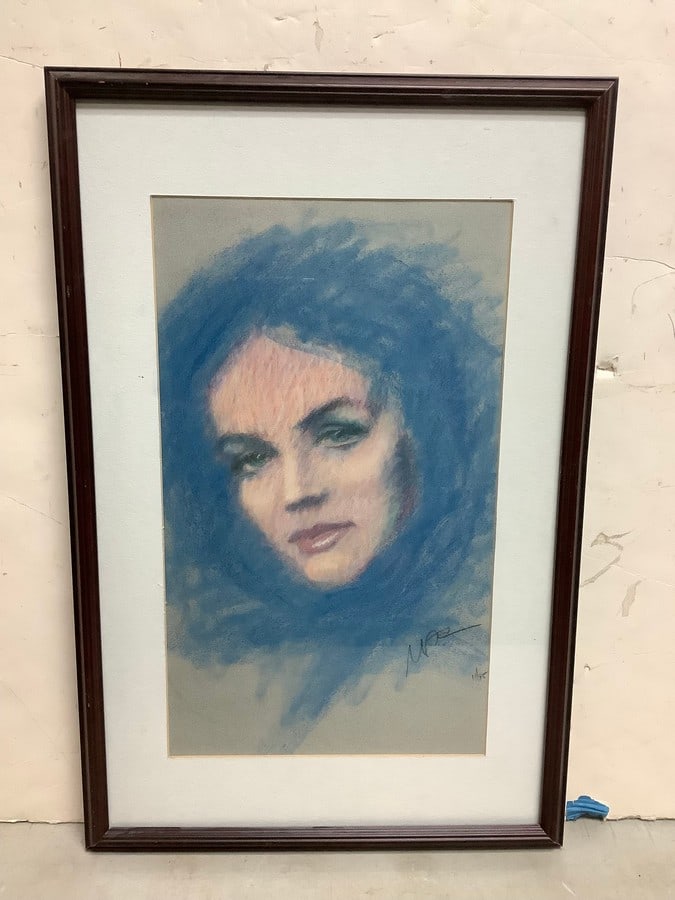 Pastel portrait artwork signed Mac(15.5in.x23.5in.) (1 of 1)