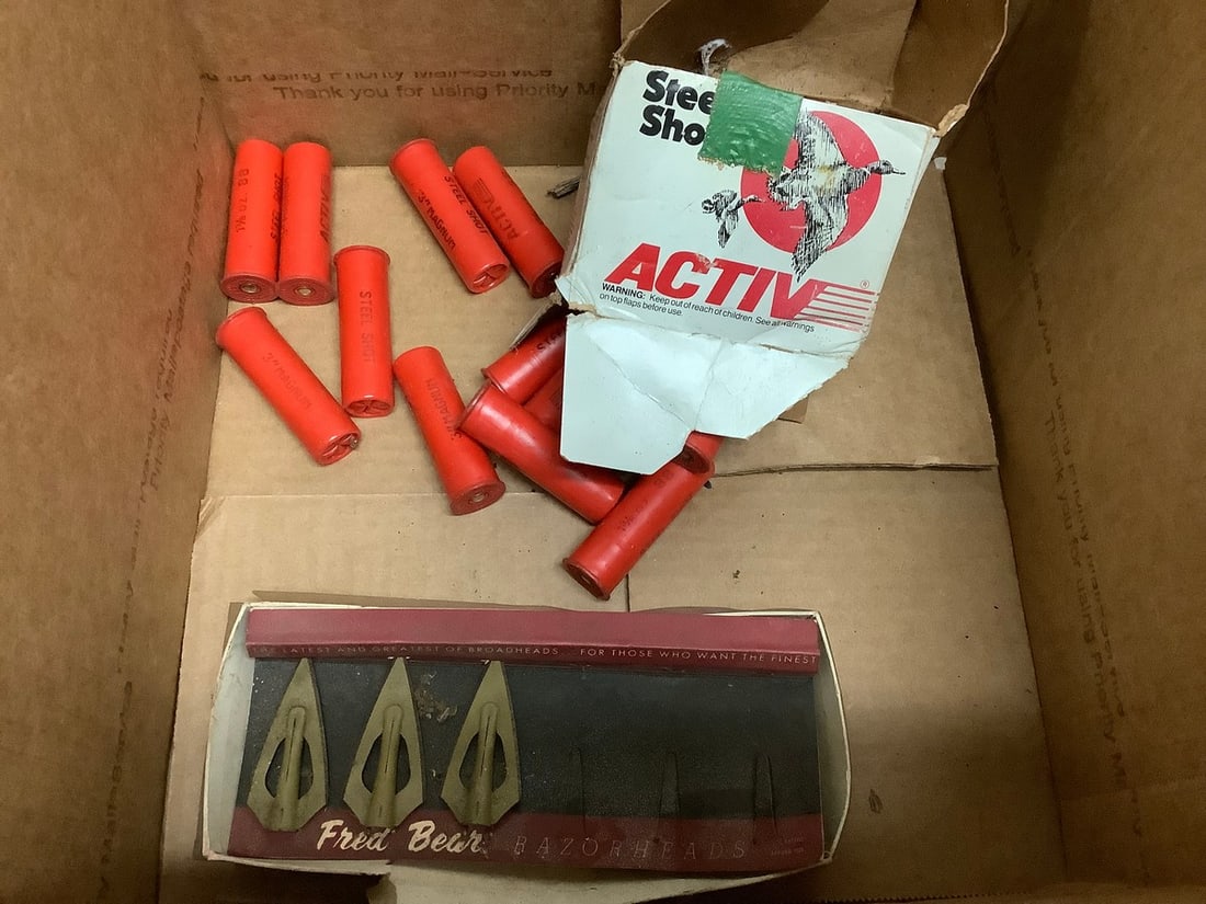 Activ hot gun shells and Fred Bear razorheads: Activ hot gun shells and Fred Bear razorheads