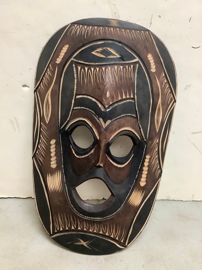 Handcarved wooden tribal mask: Handcarved wooden tribal mask