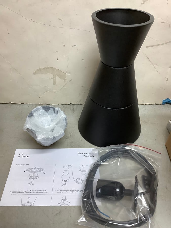 Grupa AAB-BK Ili Ili Gone Fishing black pendant light fixture(brand new-12in.tall) (1 of 1)