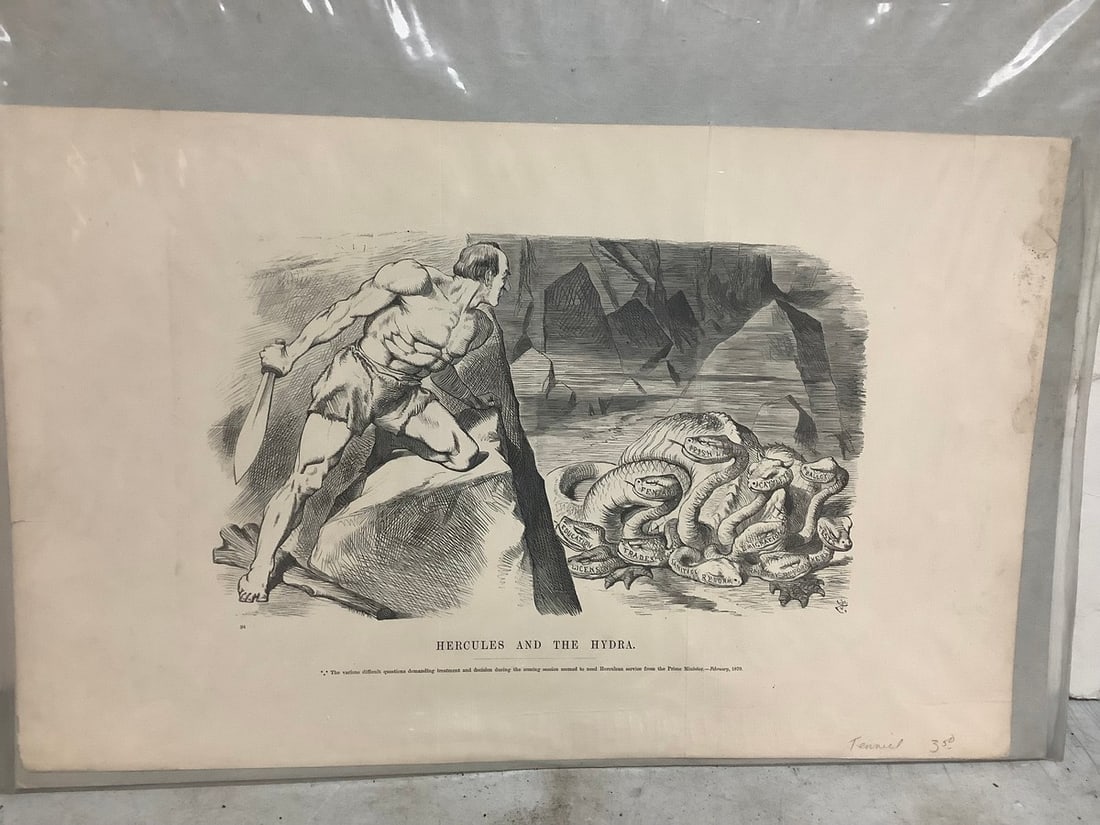 Hercules and the Hydra' Art Print (13inx21in): Hercules and the Hydra' Art Print (13inx21in)