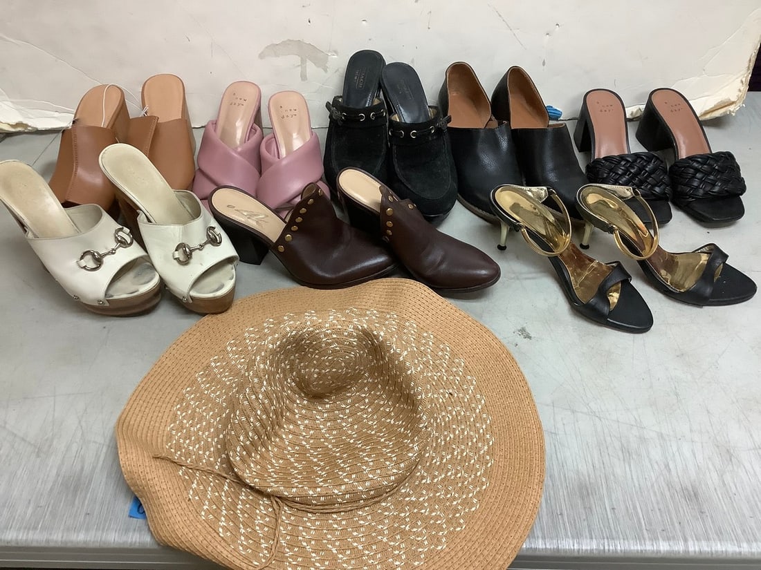 Various Heels (Gucci, Coach, A New Day, etc) and Hat: Various Heels (Gucci, Coach, A New Day, etc) and Hat