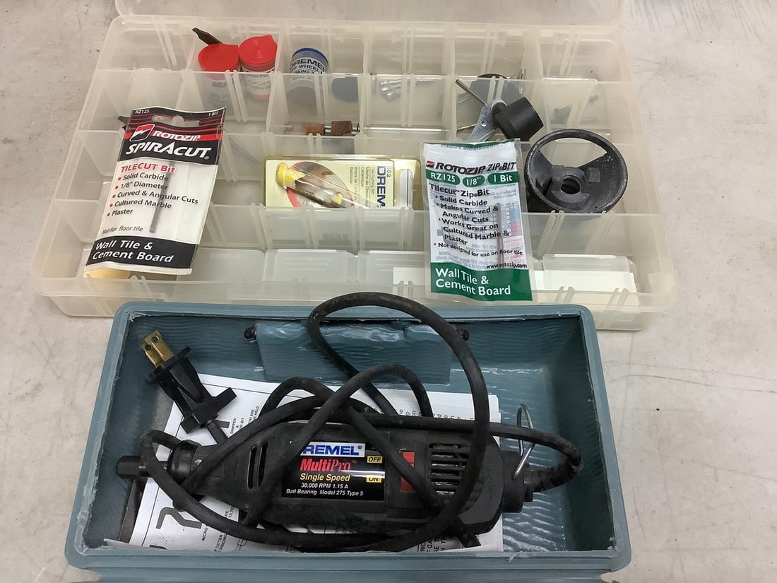 Dremel chainsaw sharpening attachment kit and organizer with supplies (1 of 1)