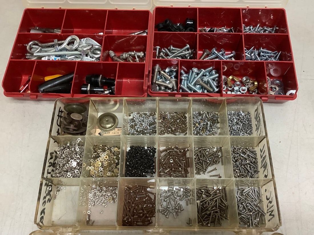 Organizer bins with supplies(nuts, screws, and more) (1 of 1)
