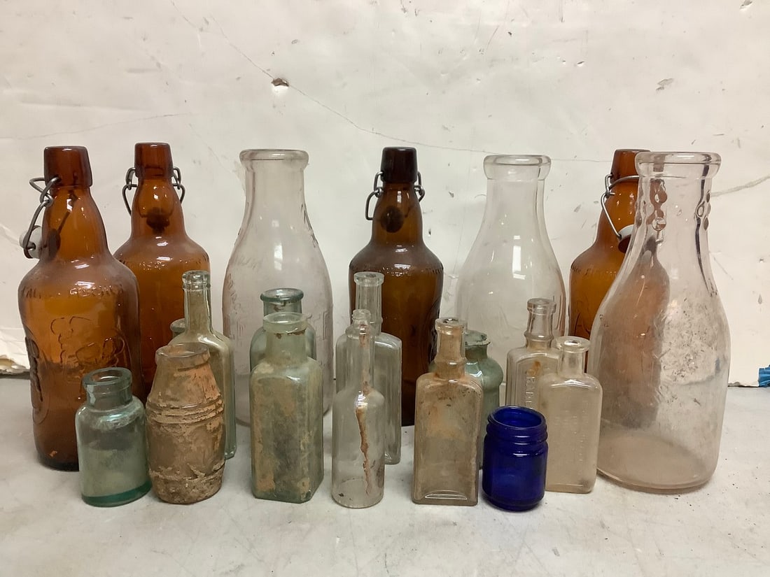 Vintage glass bottles(milk bottles and more-9.75in.tallest) (1 of 1)