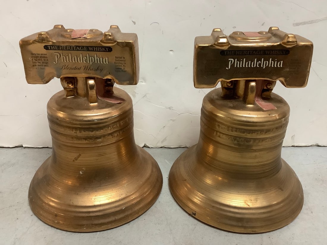 Vintage Philadelphia Blended Whiskey Bell Shaped Decanters (8.25in Tall): Vintage Philadelphia Blended Whiskey Bell Shaped Decanters (8.25in Tall)